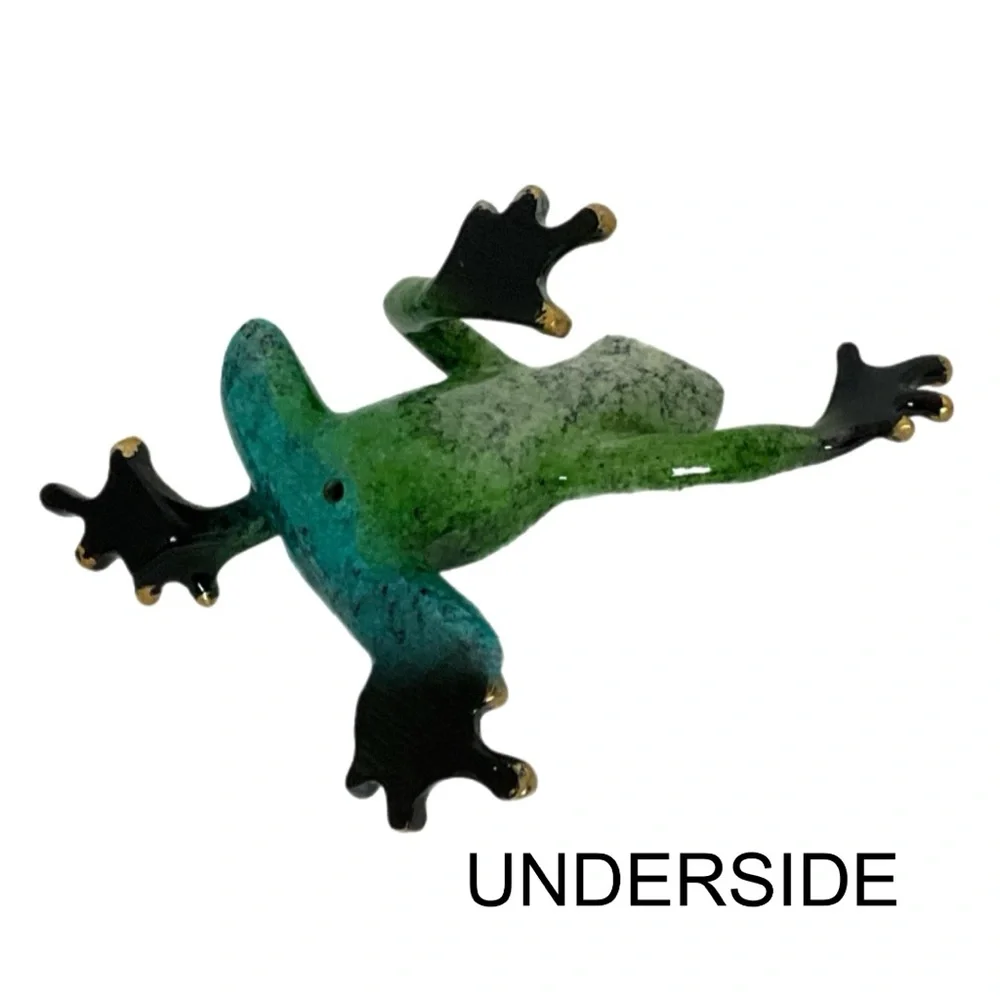 Frog - Green, Blue & Yellow with Gold Fingertips - “Froggie Went A-Courtin’”